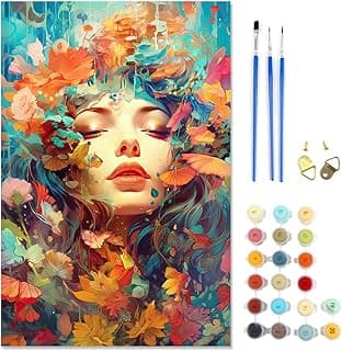 HASTHIP Paint By Numbers Kits For Adults And Kids Canvas DIY Digital Oil Paint Girls And Flowers Wall Decor Modern Home Decor (Frameless 16X20 Inch), Multicolour