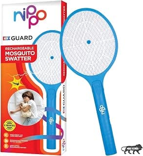 NIPPO Guard Rechargeable Mosquito Bat, Fast Charging, Shock-Proof, Insect Killer, 6 Months Warranty - Red