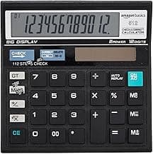 Amazon Basics AB-512 12-Digit Display Basic Calculator(Black)