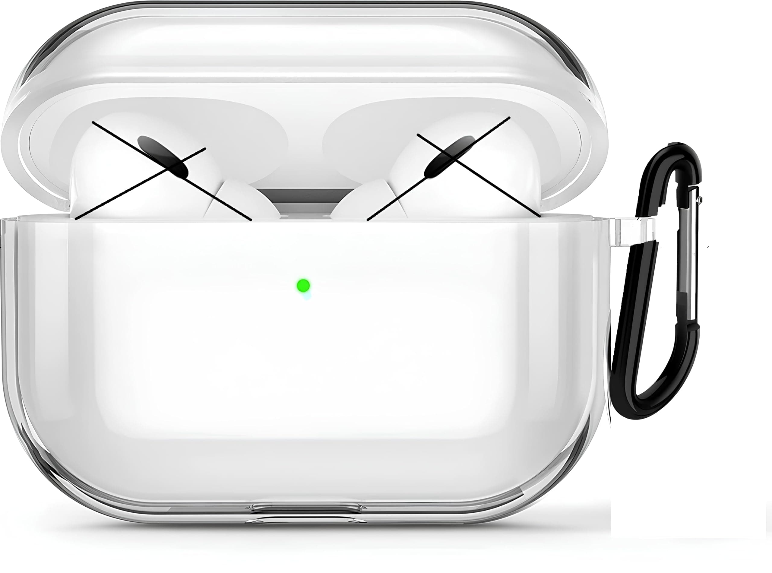 skysia Transparent Case for Airpods 4 – Clear Soft Silicone Protective Cover with Keychain, Shockproof, Anti-Yellowing, LED Visible, Wireless Charging Support (Pack of 1)