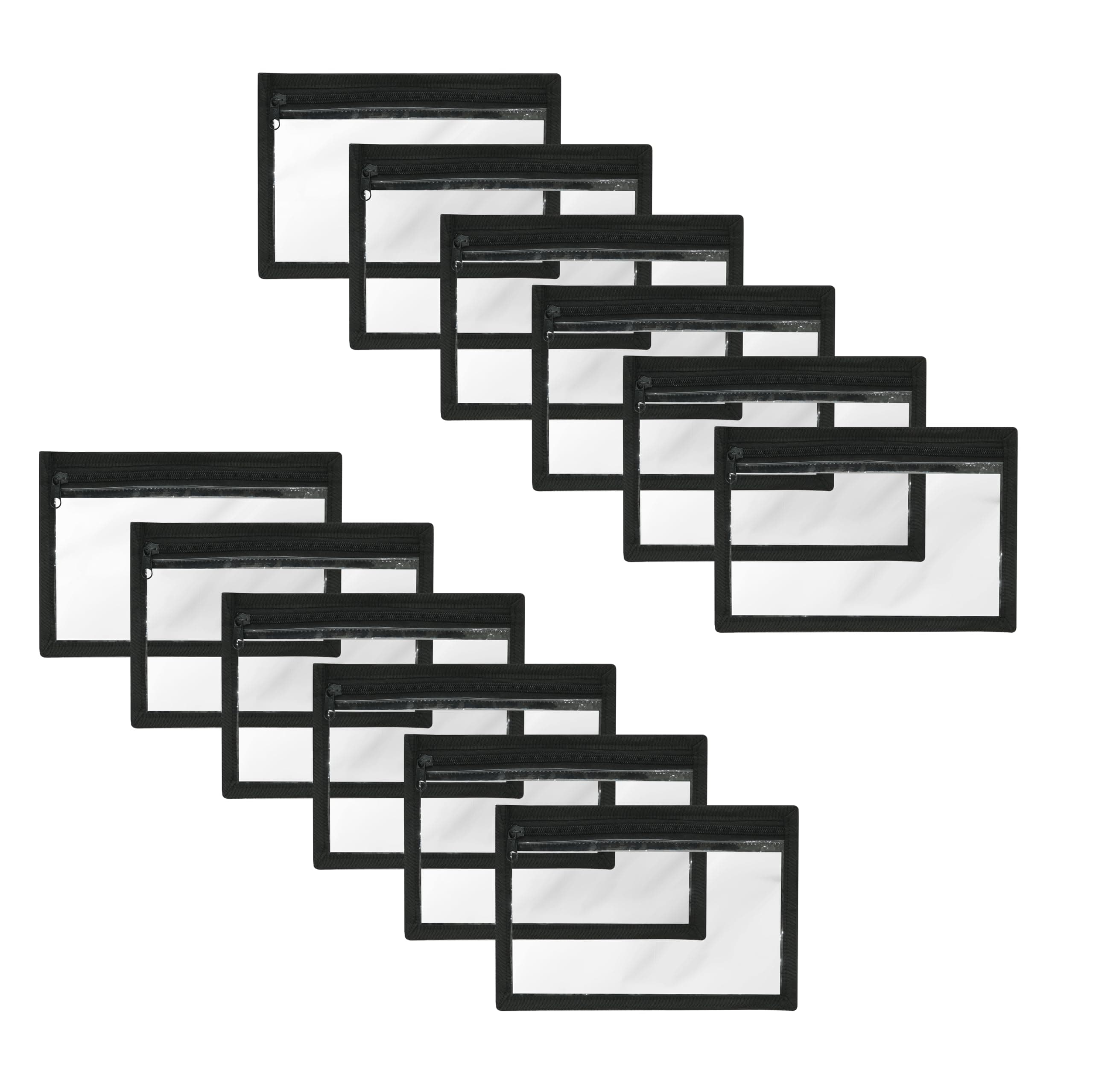 LIFESTICE Transparent Pouches for Travel | Clear Pouche for Makeup | Small Pouches with Zip for Storage|Pouch Jewellery Organiser|Plastic Pouch with Zipper,Travel Accessories Pouch (Pack of 12)