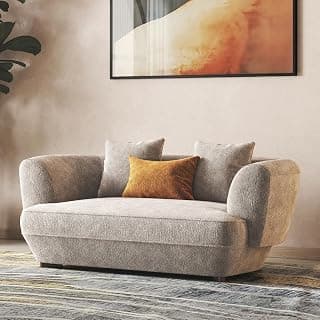 Urban Ladder Brie 2 Seater Fabric Sofa in Turtledove Beige