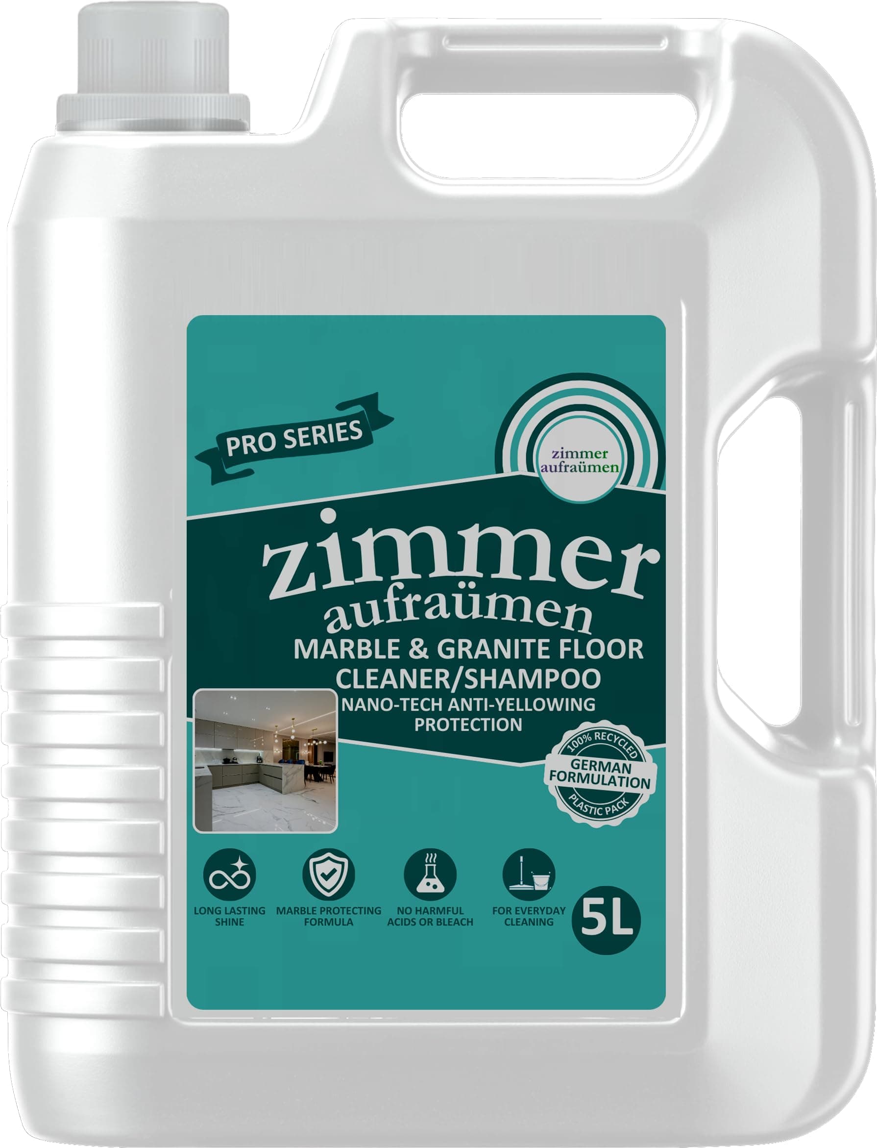Marble & Granite Shampoo/Floor Cleaner- 5 Liter | Pro Series 2XTHICK & CONCENTRATED ECONOMICAL.100% BIODEGRADABLE With French Fragrance.Eco-friendly. Kids & Pets Safe(5 liters)