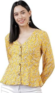 rytras Women's Floral Printed Rayon Regular Fit Top