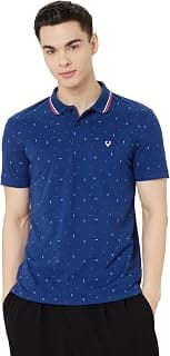 Allen Solly Men's Polo T-Shirt | Polycotton Blend | Color-Block Print | Regular Fit | Smart Casual Wear