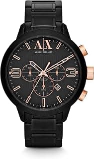 Armani Exchange Atlc Chronograph Black Dial Black Ion-Plated Mens Watch AX1350