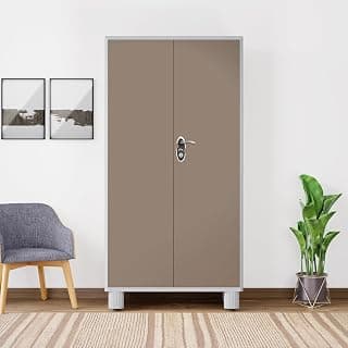 Interio by Godrej Wardrobe H1 2-Door Steel Almirah (Portabella Brown), 1-Year Warranty, 1 Drawer, 1 Locker