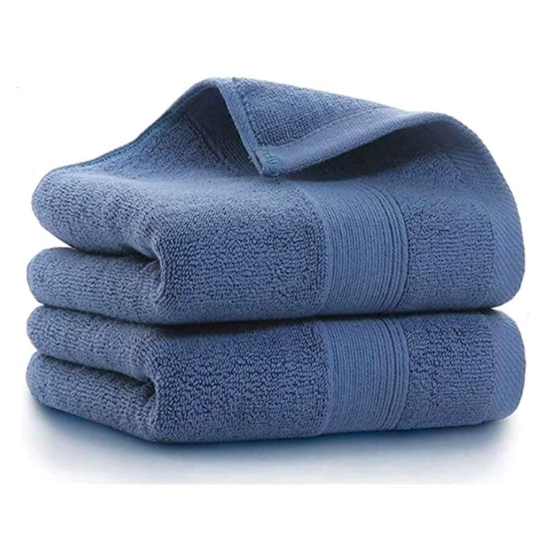 2 Pack Hand Towels for Bathroom- (14 x 30 Inch) 100% Cotton Hand Towel, Highly Absorbent and Quick Dry Face Washcloth, Home Soft Premium Towel for Hotel, Bath, Kitchen and Spa, Set of 2 (Blue)