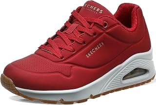 Skechers Womens-UNO - Stand ON AIR -Red-Sneakers-UK 4