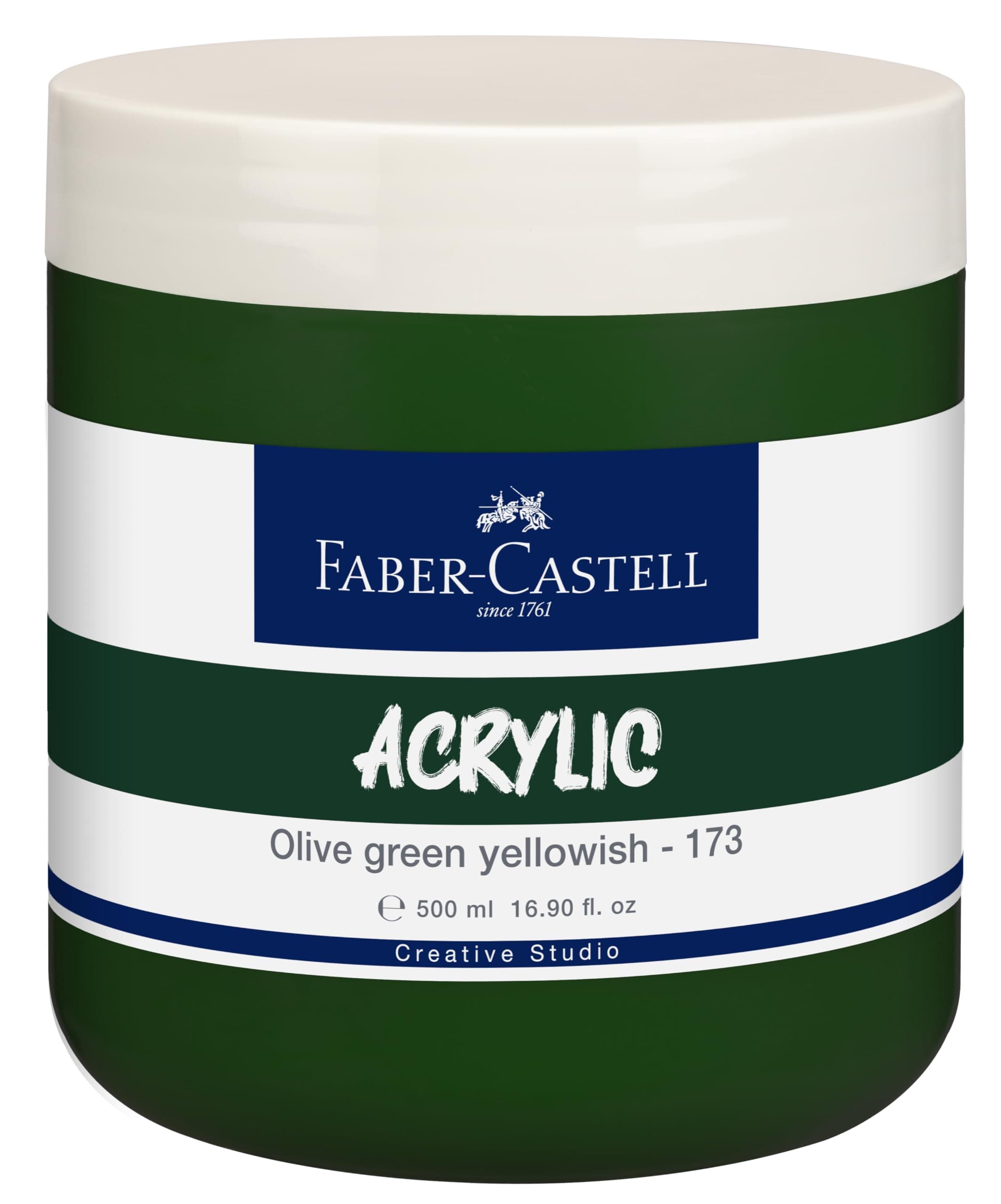 Faber-Castell Creative Studio Acrylic 500ML JAR - Olive Green Yellowish 173
