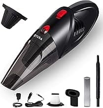 Tusa Cordless Vacuum Cleaner for Car & Home | 2X Powerfull Suction, Dual Mode Battery 6000mAh & 12V DC Car Port | High Power Portable Lightweight Wireless Vacuum, Rechargeable (V1) (Black)