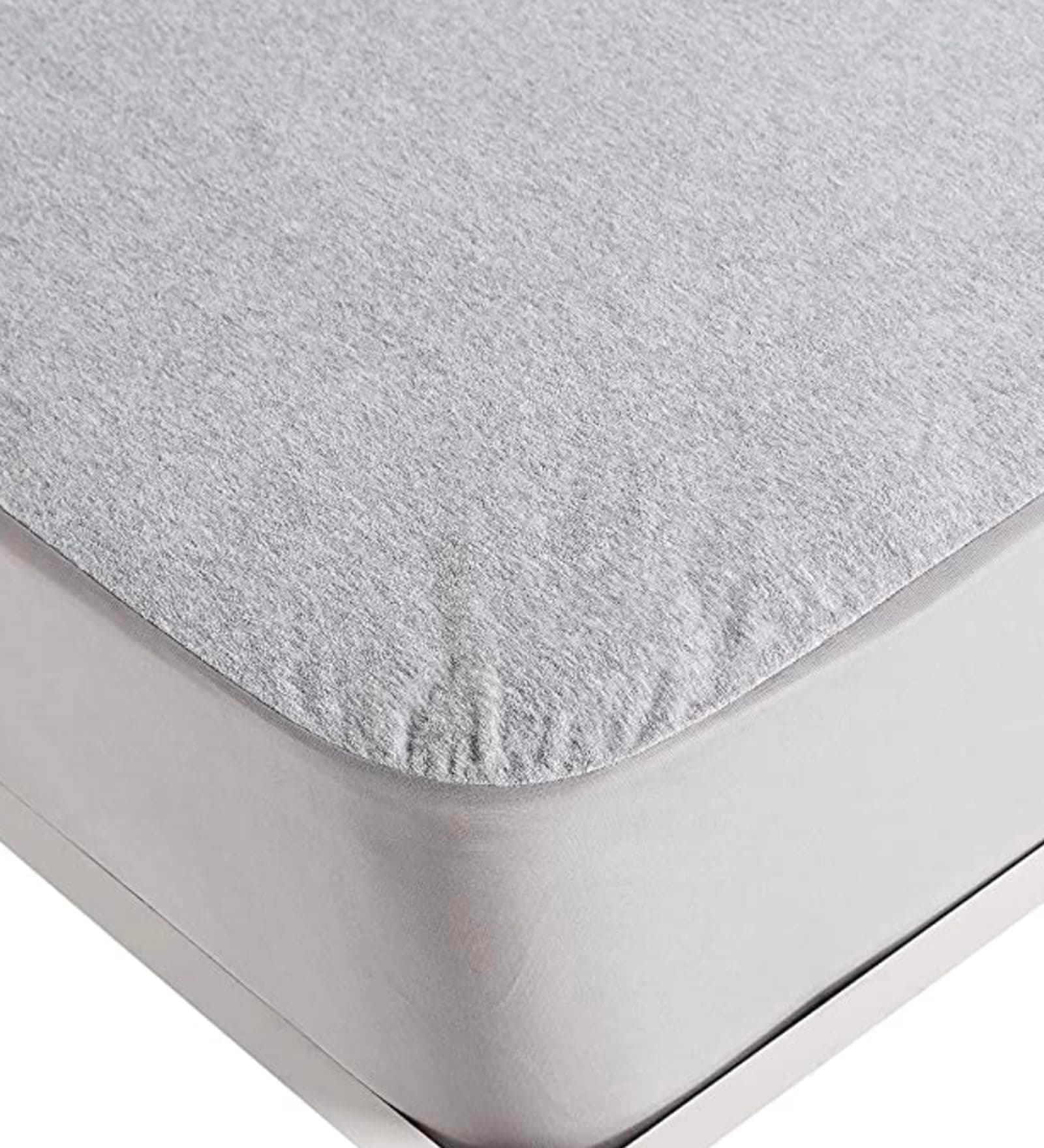Springtek 100% Waterproof Mattress Protector | Premium Cotton Mattress Bed Cover | Breathable and Non-Allergenic Ultra Soft Fitted Bed Protector | 72x48 Inch, Double, Grey