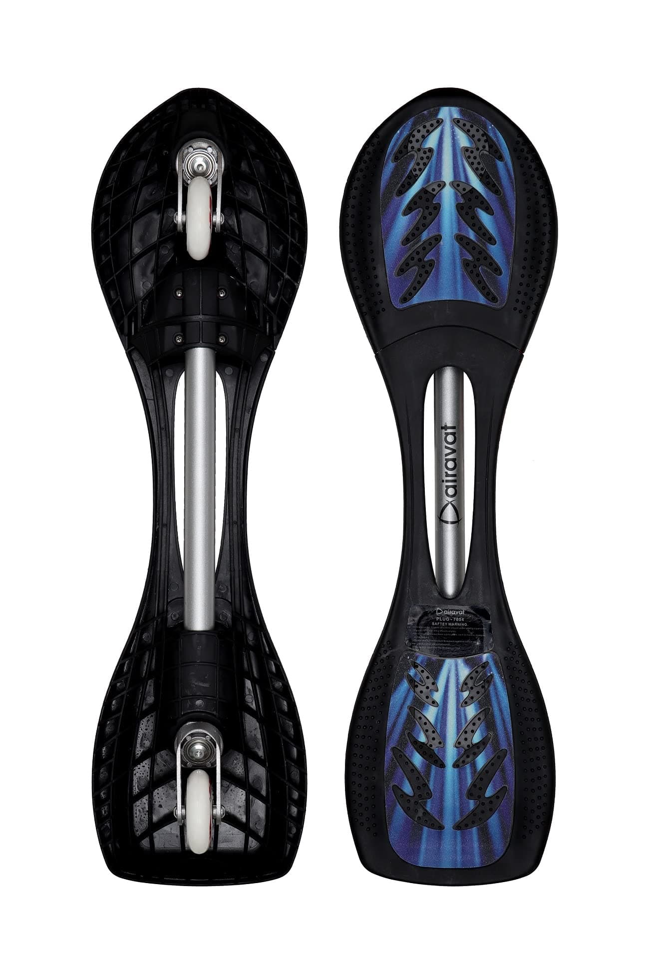 AIRAVAT Waveboard, Plug Wave Board Skateboard Blue Made of ABS Plastic, High Impact Nylon and Aluminium and PU Wheel with LED Lights with Weight Capacity 100Kg