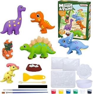 SUPER TOY DIY Mould and Paint Craft kit, Paint Your Own Dinosaur Painting Kit Plaster Figurine Set with Pigments, Palette & Mold Art & Craft Set - Educational Toys for 3-12+ Year Old Boy & Girl