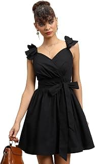 Tokyo Talkies Women's Sleeveless V-Neck Solid Dresses | Stylish Dresses | Casual Dresses