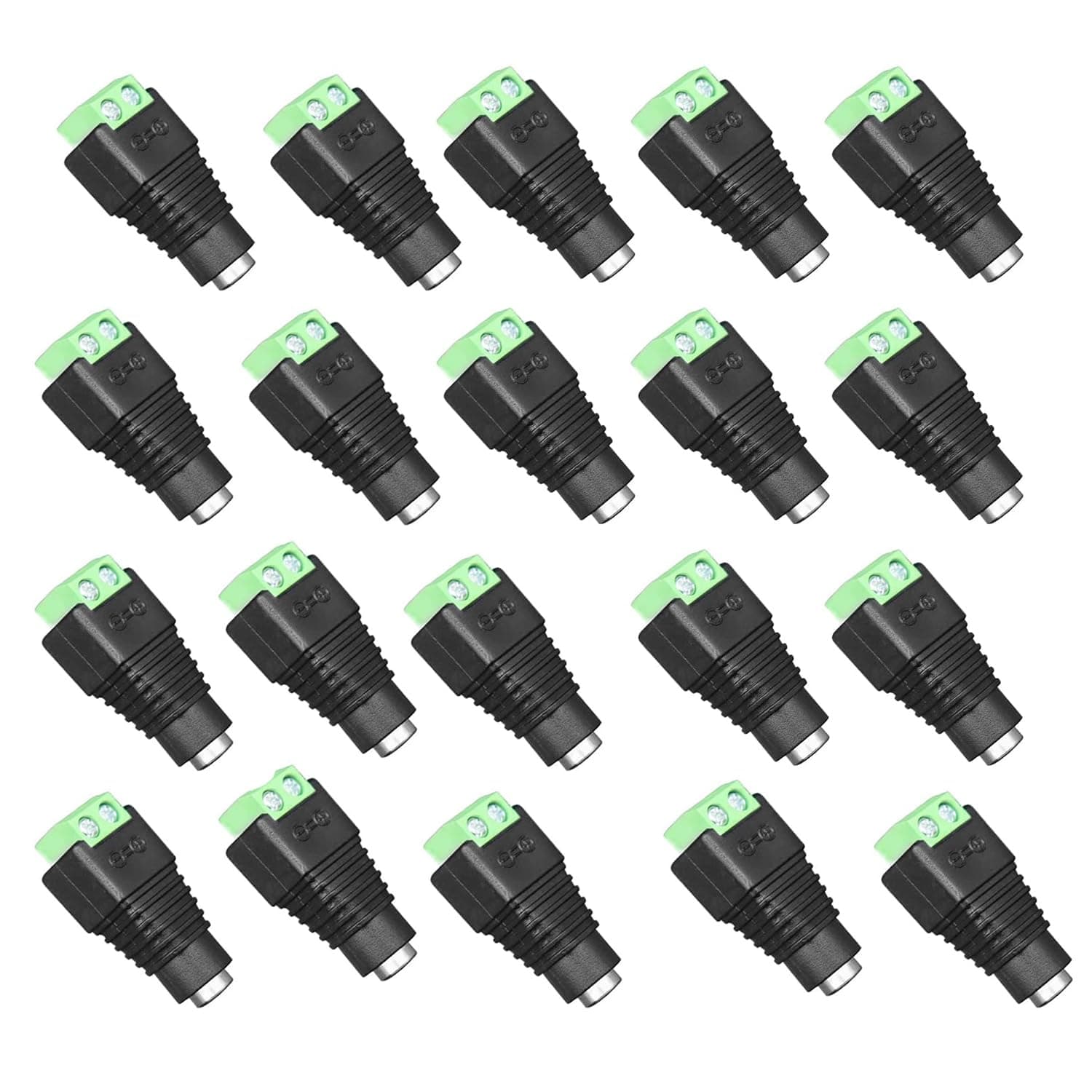 MX BNC Connector with Metal Body & Copper Plating | Gold-Plated Pin for RG58 Coaxial Cable | RCA Female Adapter | Pack of 20 CCTV Video Connectors for DVR, Camera & Audio Systems
