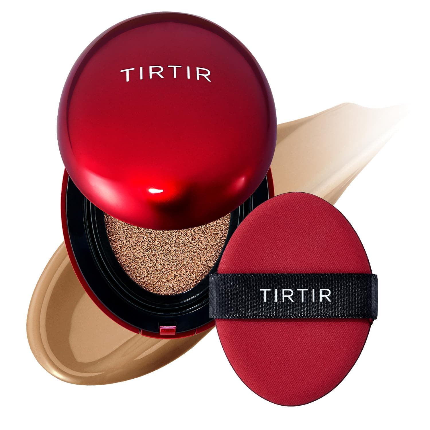 TIRTIR Mask Fit Red Cushion Foundation, Full coverage, Skin fit, Satin Glow Finish, Korean Cushion Foundation #35N WALNUT, 4.5g