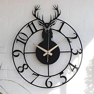Auromin Modern Wall Clock for Living Room Stylish Metal Wallclock for Bedroom & Hall, Kitchen, Office, Antique & Modern Big Size Clock | Premium Home Decor & Interior Watch