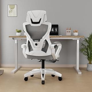 beAAtho Astra: with Luxurious Leg Support, 4D Lumbar Support, 145° Recline & Adjustable Tilt Office & Study Mesh High Back Chair (White Grey)