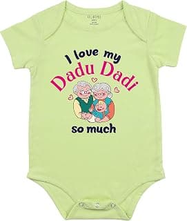 Fflirtygo Fflirtygo I Love My Dadu Dadi So Much Romper Baby Wear Cotton Infants sleepsuit/Onesize/kids dress Dress Green Color for Boys and Girls