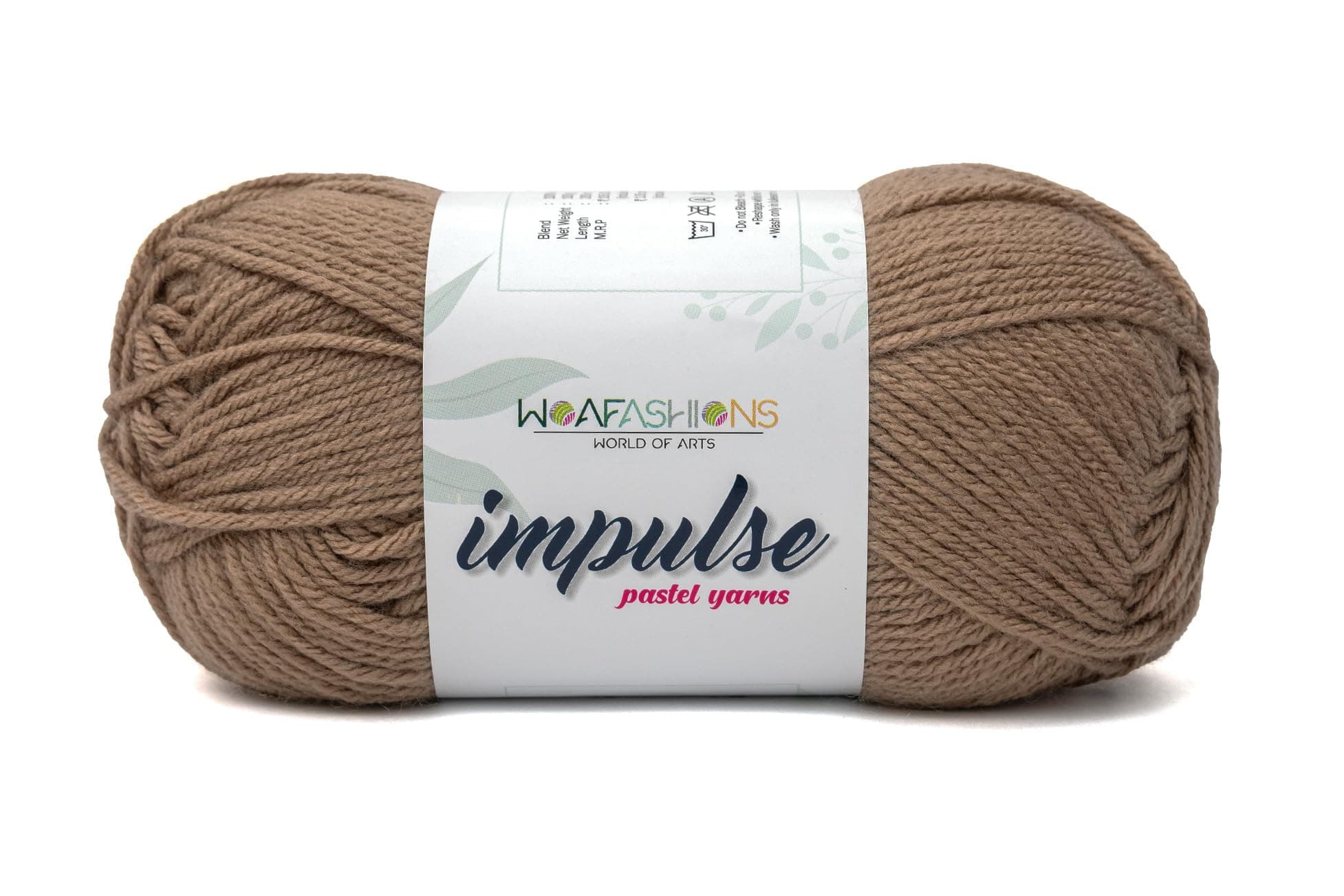 WOAFASHIONS - World of Arts Acrylic Impulse Hand Knitting & Crochet Yarn (Wood Brown) (100Gms - Pack Of 1)