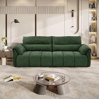 Wakefit Sofa Set | 5 Year Warranty | Sofa 3 Seater, 3 Seater Sofa for Living Room, Wooden Sofa Set, Couch Sofa for Living Room - Naxos(Velour : Green)