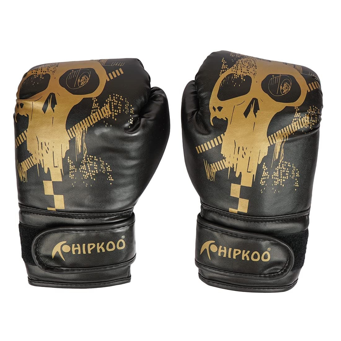 Hipkoo Sports Skeleton Heavy Boxing Gloves for Competition & Training in Boxing, MMA & Sparring Muay Thai | Suitable for Adult Men, Women & Kids (Black, 12 Oz) (1 Pair)