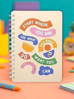 DOODLE Yearly Planner 2026 | A5 Wiro-Bound | 256 Undated Pages | Includes 160+ Stickers with Monthly, Weekly & Daily Planning Pages | Journal for Students & Professionals | Start Any Time of the Year