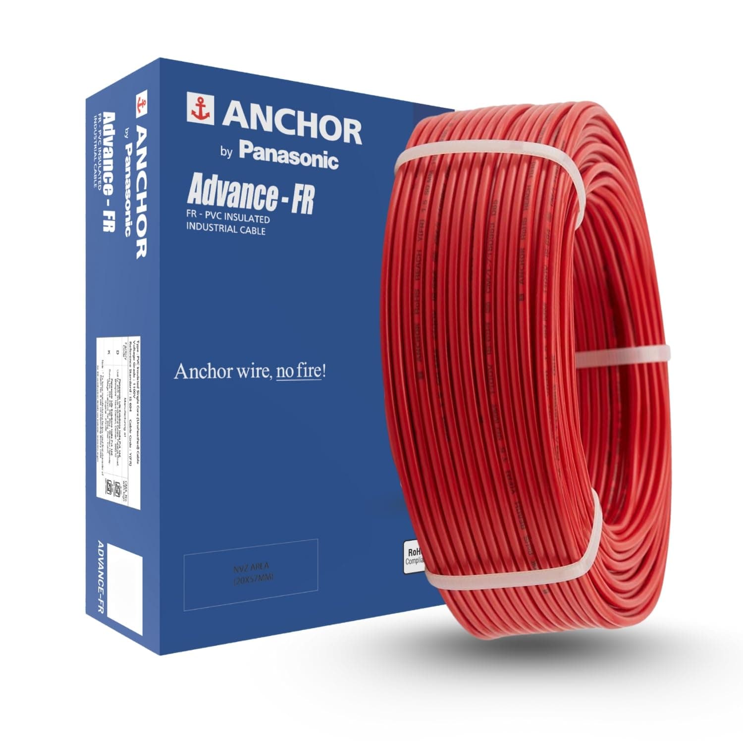 Anchor by Panasonic Penta 6 mm PVC Insulated 45 Meter Copper Electric Wire for Home, Industrial and Commercial Connections (Red, N-96337RD)