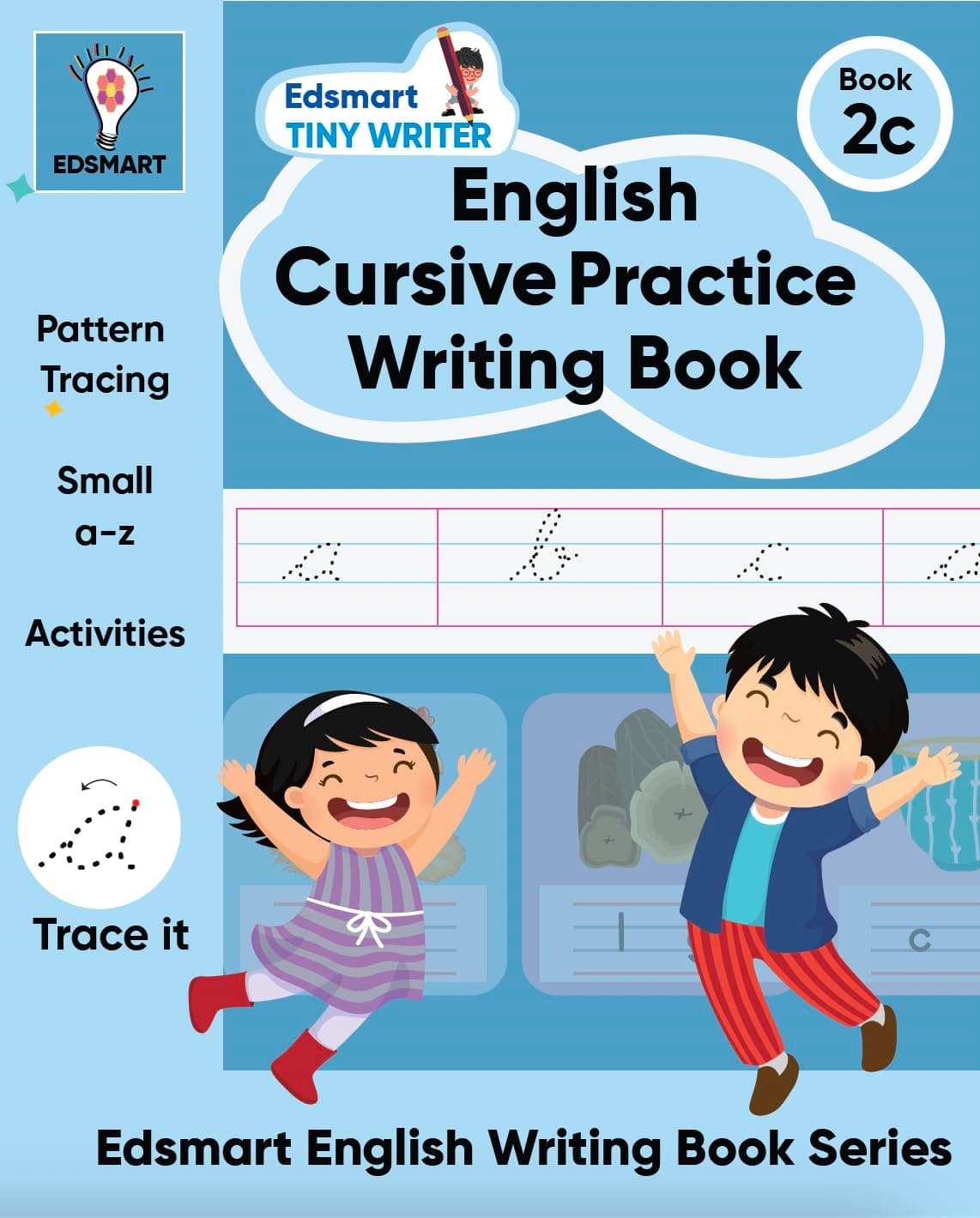 Edsmart Tiny Writer Cursive English Practice writing book | Pattern tracing , Cursive small letter a-z and word writing book for 3+ years old