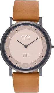 EDGE Titan Edge Beige Dial Analog Leather Strap Watch for Men-NS1595QL01/NT1595QL01