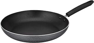 Amazon Brand - Solimo Aluminium Non Stick Frypan (28 cm, Hammertone finish, 3 coat, 2.9mm thickness), Black