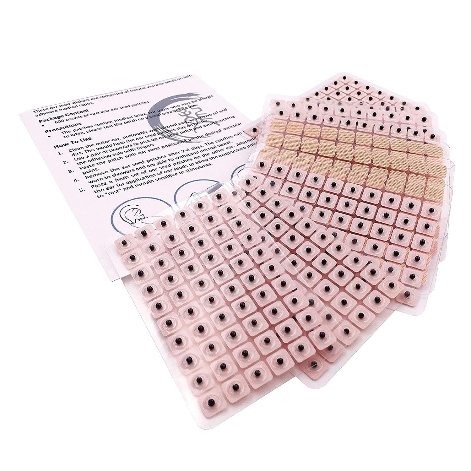 ACS Ear Press Seeds, Magnetic Therapy Ear massager Patches for Pressure - Pack of 10