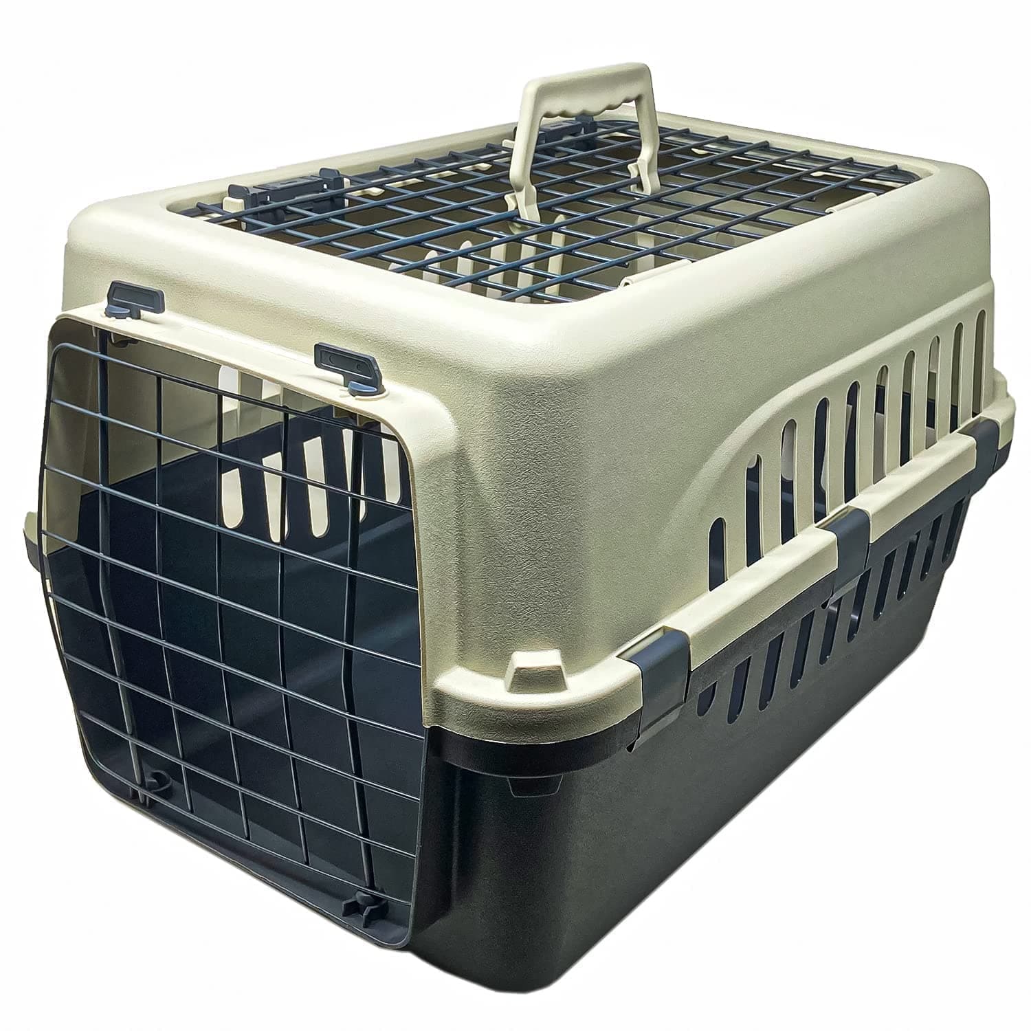 Petarchi 20 Inch Pet Travel Carrier for Cats, Kittens, Puppies & Rabbits | Dog Crate with Metal Door Spring Lock | Portable Folding Kennel Cage for Shih Tzu, Pug, Pomeranian | Ventilated Transport Box