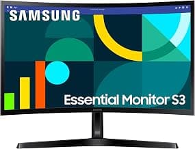 Samsung 24" Curved Monitor|1800R Curved Screen|100Hz|4ms|SRGB 95%|Ports-HDMI,D-Sub,Headphone|Game Mode|EyeSaver Mode|16.7M Color Support|Flicker Free|Off Timer Plus|LS24D368GAWXXL|Black