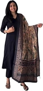 ANNI DESIGNER Women's Rayon Viscose Anarkali Solid Kurta Pant Printed Dupatta Set | Flared Ethnic Suit for Festive, Party