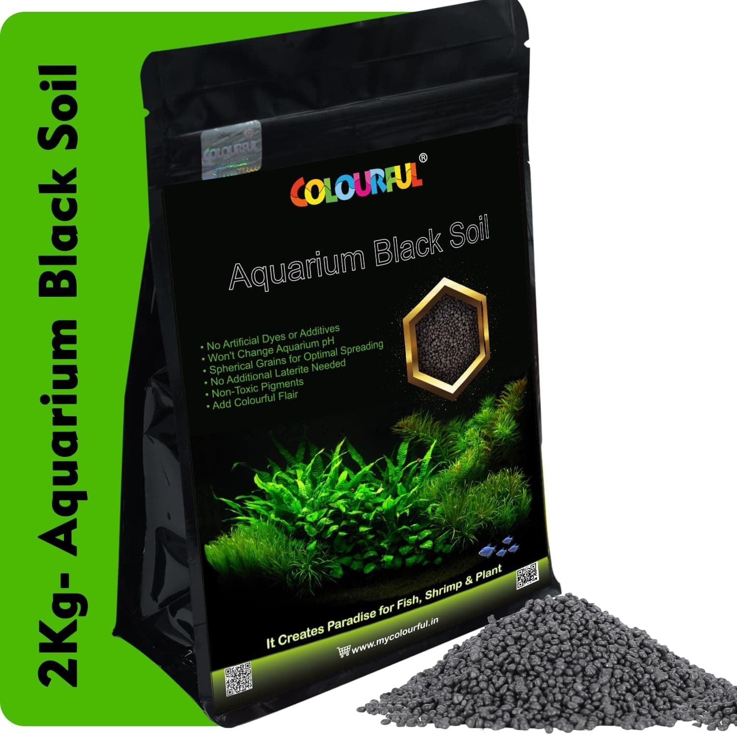 COLOURFUL AQUARIUM Fish Tank Live Planted Aquarium Contro Soil For Decoration As Garden Fish Tank (2Kg)