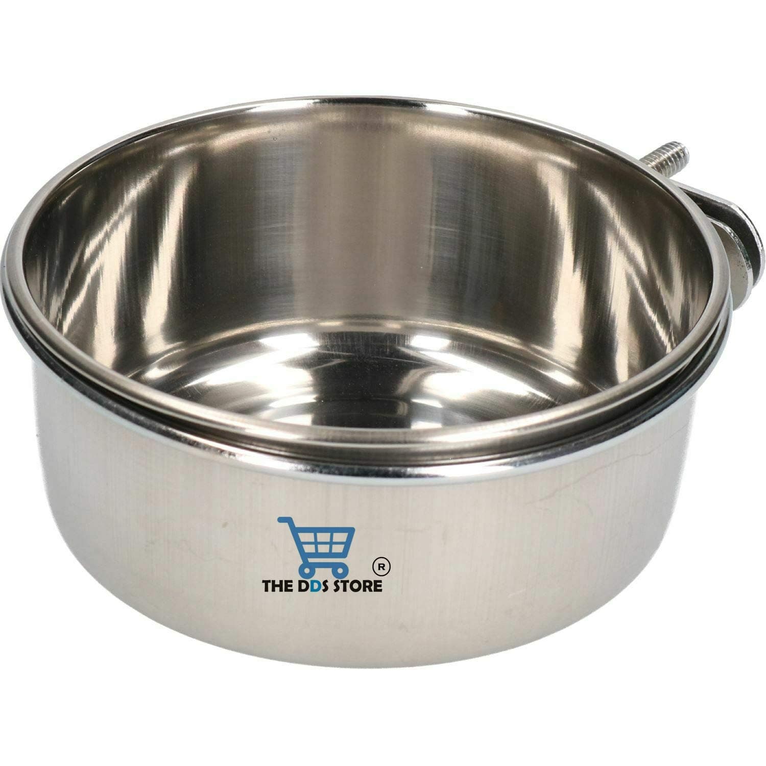 Water Food Bowl Bird Cage Cups, Stainless Steel Bird Hanging Bowl,Bird Feeding Dish Cups,Animal Cage Water Food Bowl,Holder Parrot Water Food Dish Feeder (CLAMP Holder, 200.ML CLAMP Pack of 1)