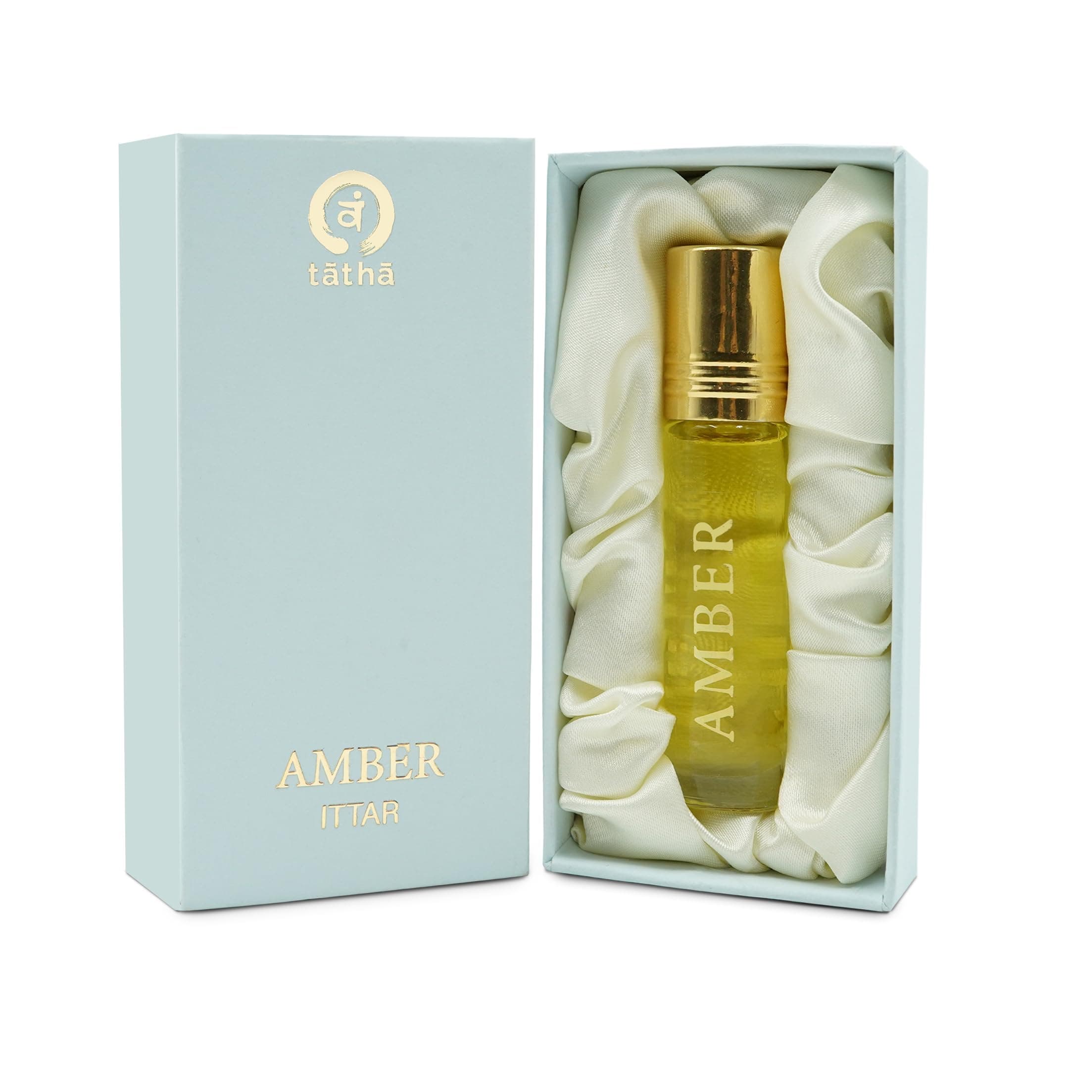 Tatha Amber White Musk Attar 10 ml | Alcohol-Free Perfume Oil | Long Lasting Fragrance | Aged in Sandalwood | Unisex Ittar for Men & Women