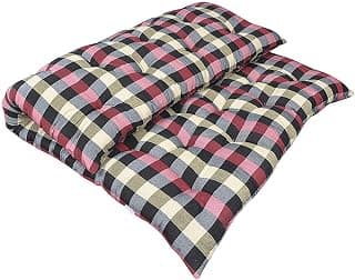 JY AMI Double Bed Black Cotton Single Folding Mattress/Gadda for Students, PG, Hostel, Picnic - 4 x 6 feet, (Medium, Multicolour)