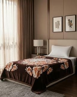 Signature Single Bed Mink Blanket Single Ply for Extreme Winters (Brown)