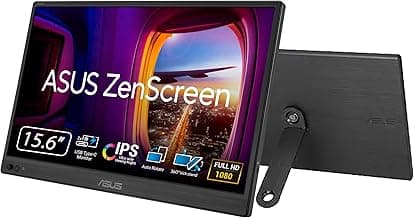 ASUS ZenScreen 16" Portable USB Monitor (MB169CK) | Full HD, IPS, Dual USB-C, Mini-HDMI, Eye Care Features