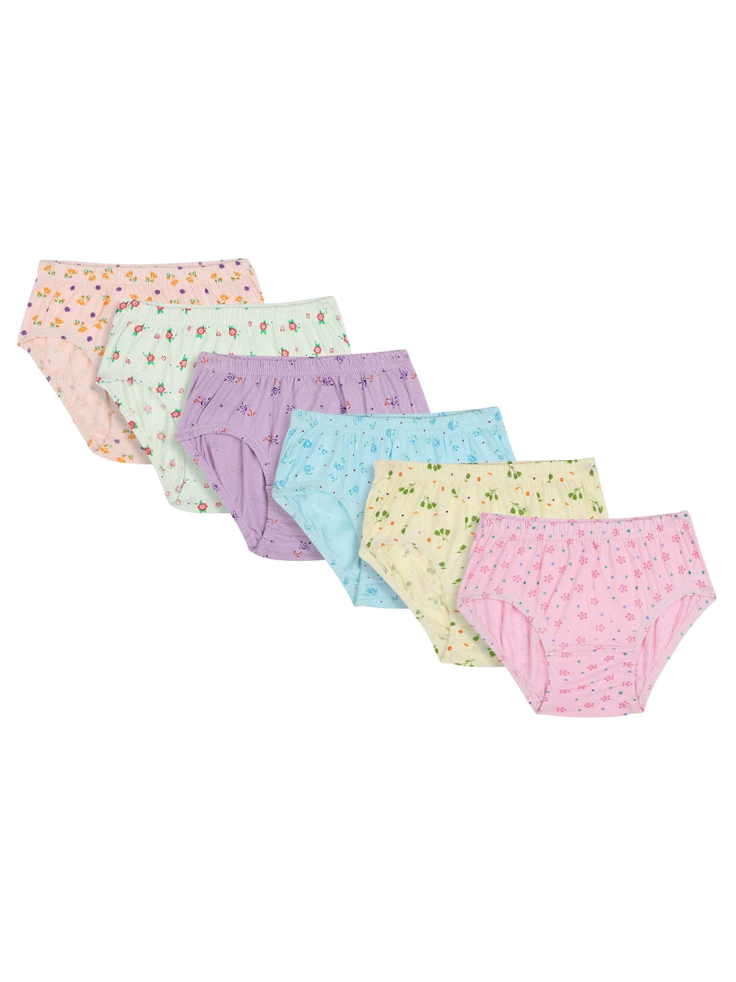BODYCARE Kids Girls Panty Ultrasoft Underwear 100% Cotton Multicolor Soft Comfortable | Skin Friendly | Innerwear Pack of 6-Assorted