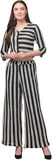 Women Cotton Striped Co-ord Set | Half Sleeve Top & Palazzo Pant Set | Stylish Casual Outfit for Women