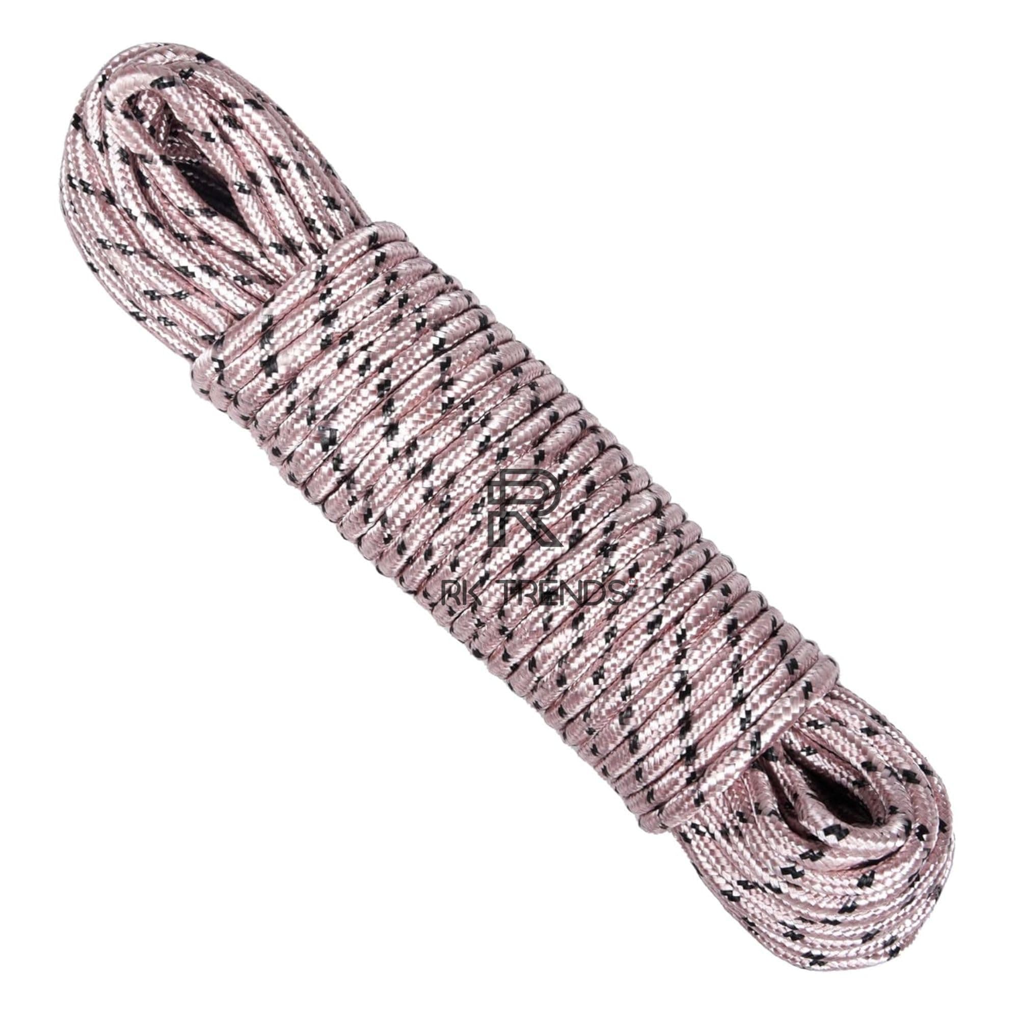 RK Trends Clothesline | Cloth Drying Rope | Laundry Clothesline | Indoor Outdoor Clothes Line | Multi-Functional Portable Rope (Multicolour) (Pack of 4, 10 Meter (Nylon Rope))
