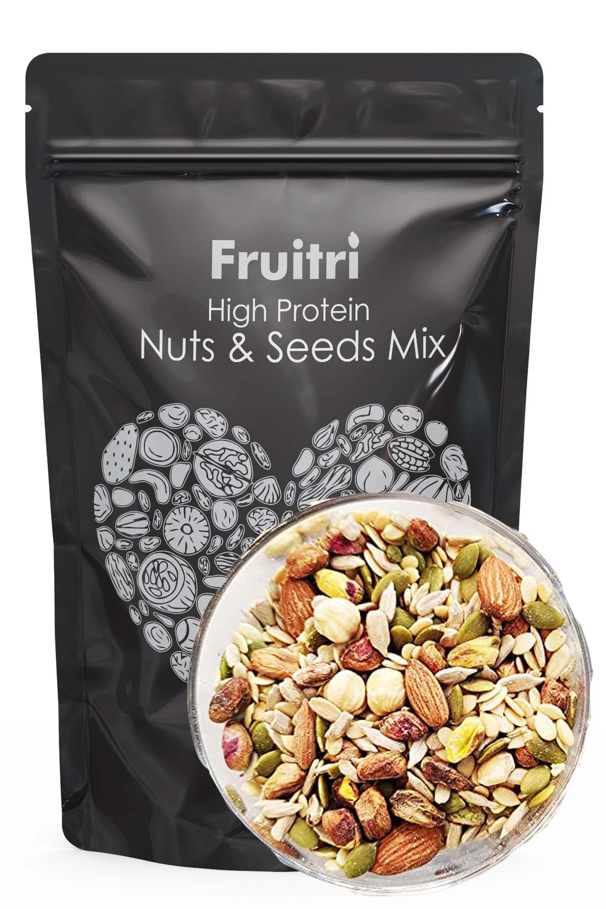 Fruitri High Protein Nuts and Seeds Mix 200 grams, Seeds for eating, Mix seeds and nuts (Rich in Protein Mix Dry fruits)