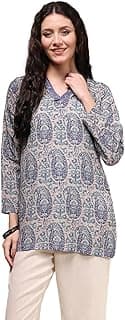 BIBA Women's Polyester Printed Straight Kurta