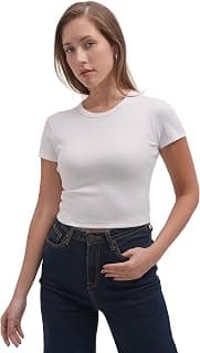 Tokyo Talkies Women's Solid Fitted Round Neckline Top