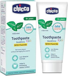 Chicco Toothpaste for Kids, Best for Baby (6+ years), Mild Mint Flavour, 70g | With Fluoride to Remove Plaque | Low Abrasive| Helps Prevent Cavities | IDA Accepted