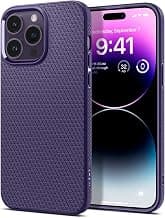 Spigen Liquid Air Back Cover Case for iPhone 14 Pro, Durable Protection, Air Cushion Technology - TPU | Deep Purple